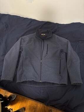 Kirkland Signature Men's Blue Heathered Softshell Fleece Jacket Size Large